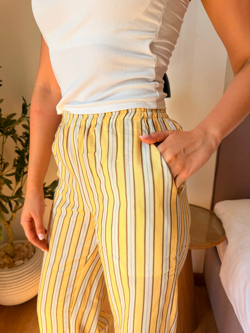 Vanilla stripe pants