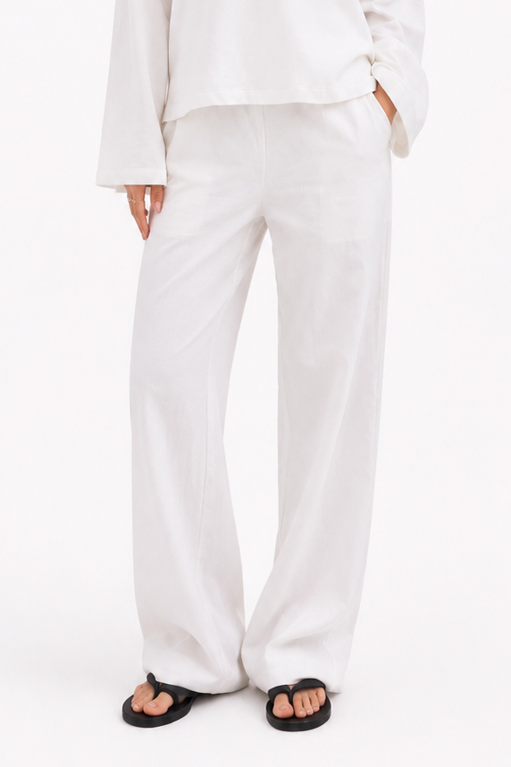 White linen pants