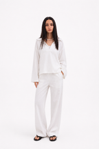 White linen pants